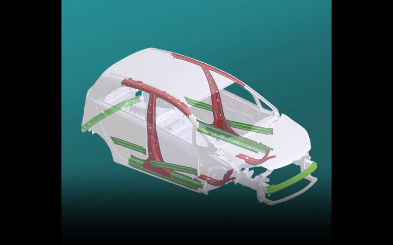 Reinforced Body Structure with Hot Press Formed Steel